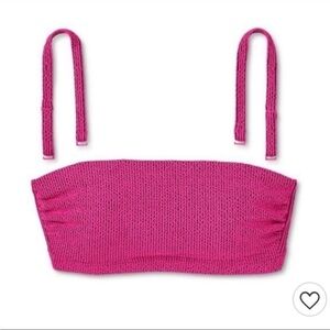 NWT Tabitha Brown X Target Two-Tone Pucker Bandeau Bikini Top D/DD